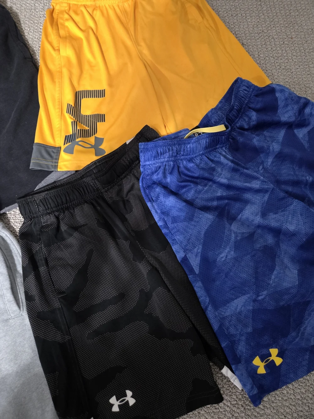Under Armour Shirt And Shorts Athletic Mix — Navy, Gray, Yellow, Orange